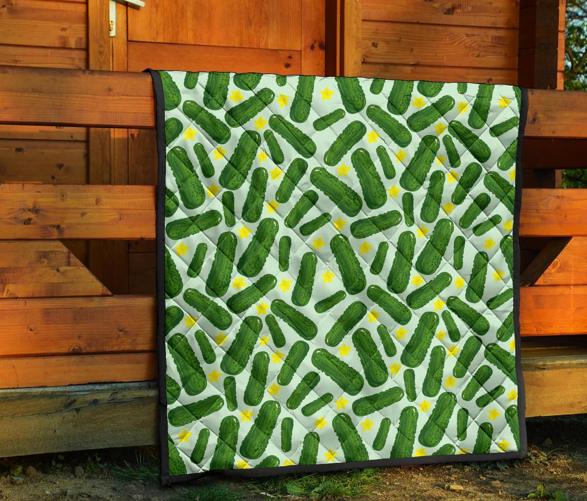 Pickle Cucumber Pattern Print Quilt-grizzshop