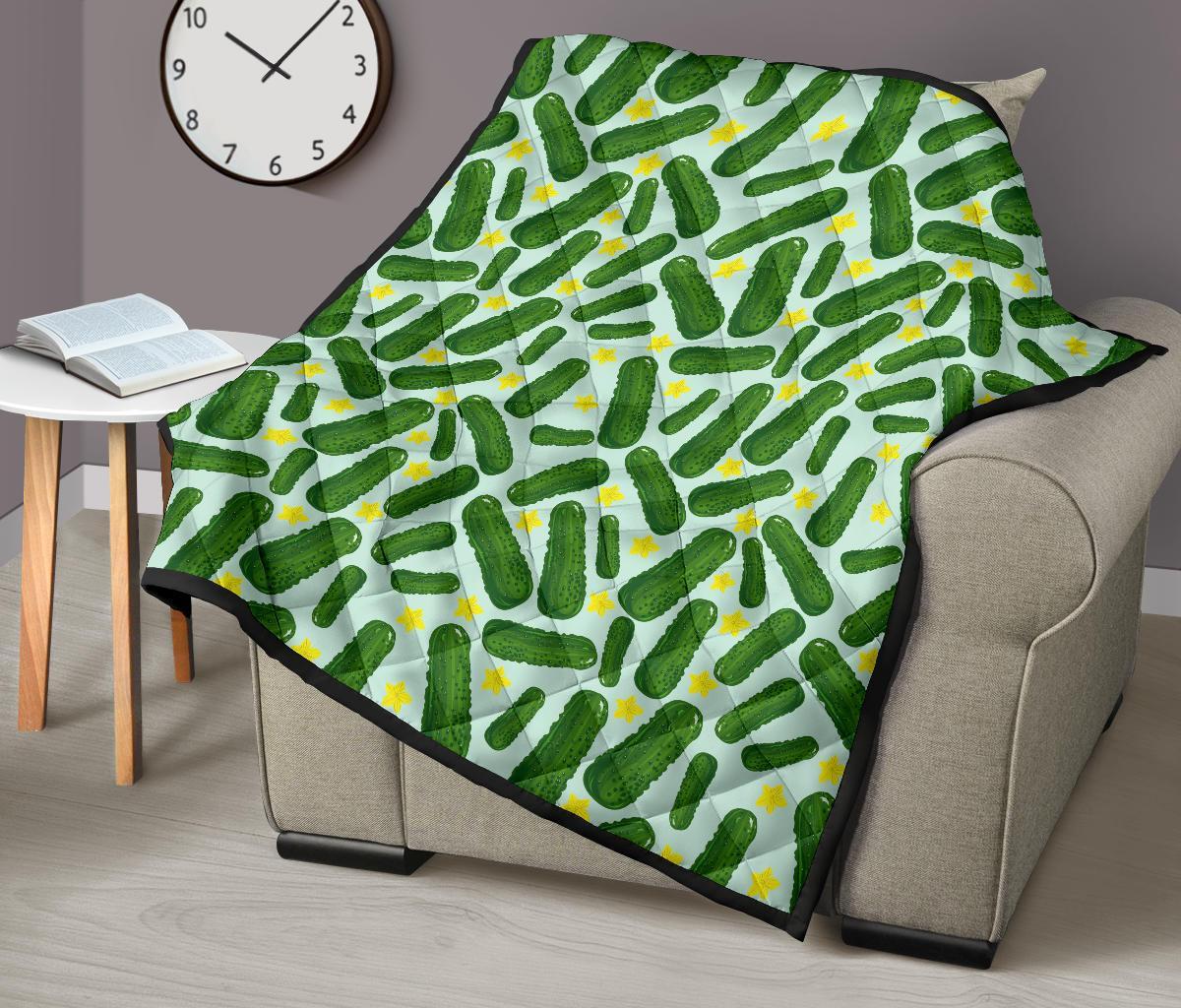 Pickle Cucumber Pattern Print Quilt-grizzshop