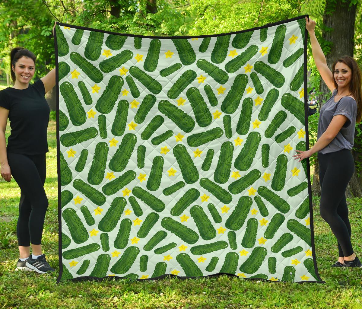 Pickle Cucumber Pattern Print Quilt-grizzshop