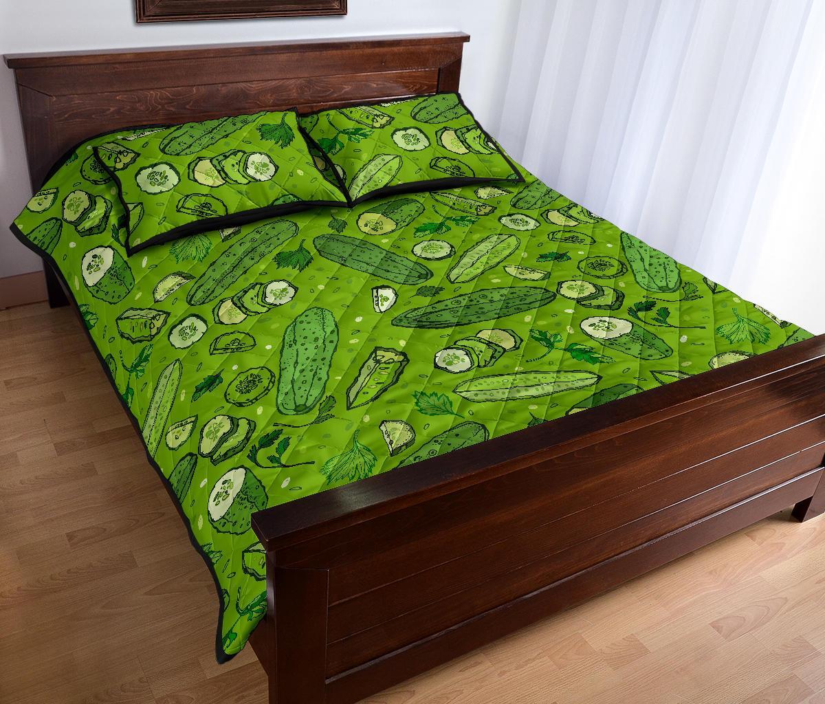 Pickle Cucumber Print Pattern Bed Set Quilt-grizzshop