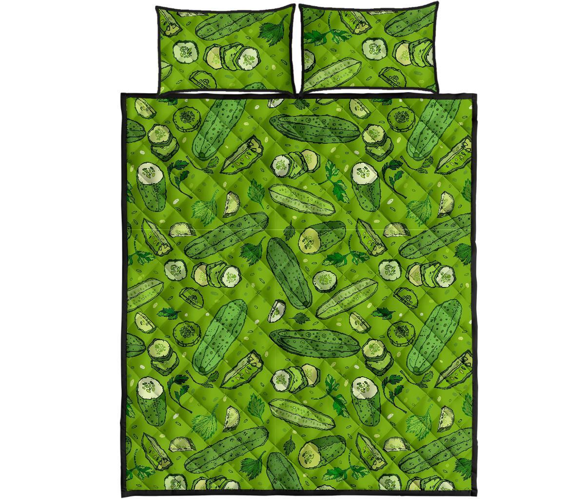Pickle Cucumber Print Pattern Bed Set Quilt-grizzshop