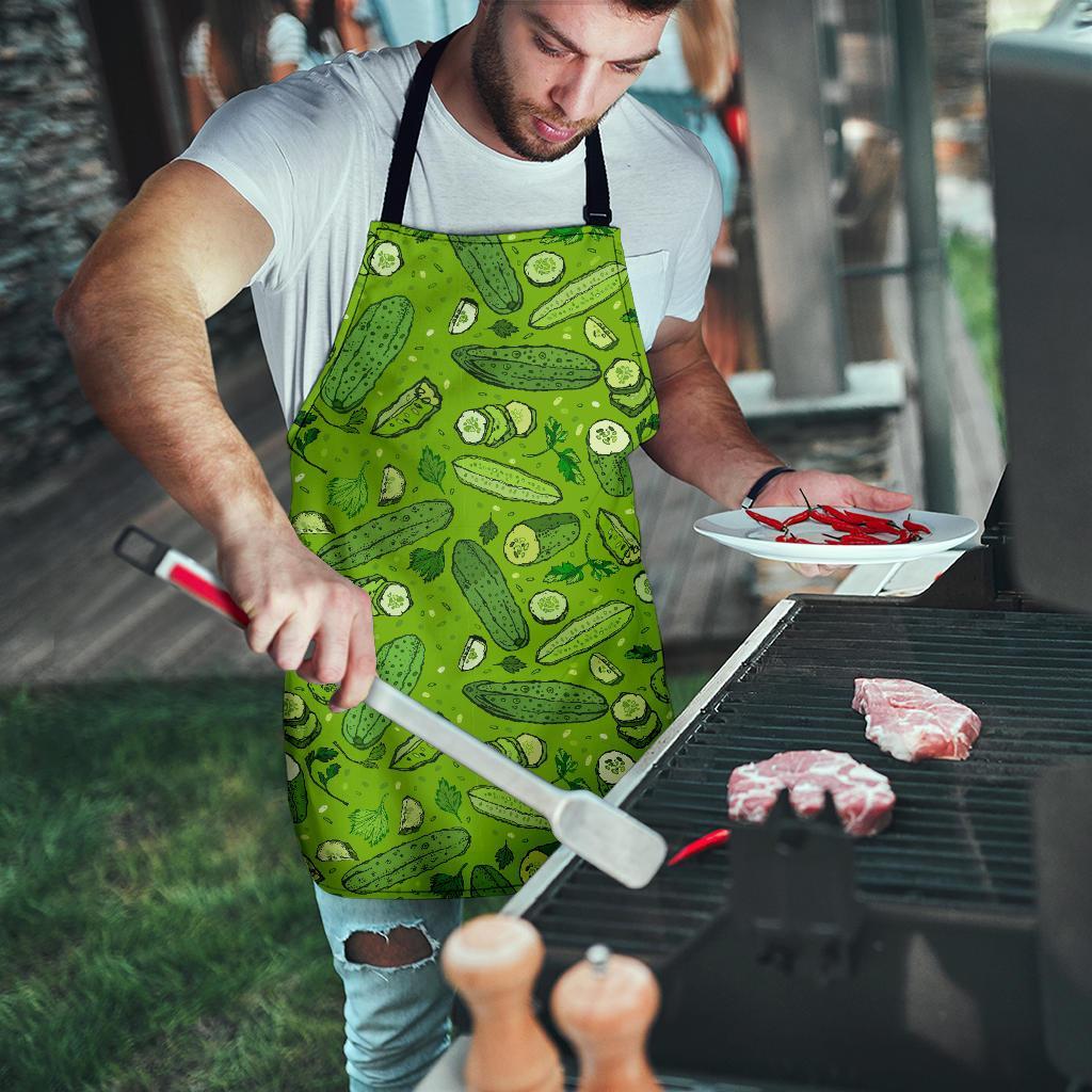 Pickle Cucumber Print Pattern Men's Apron-grizzshop