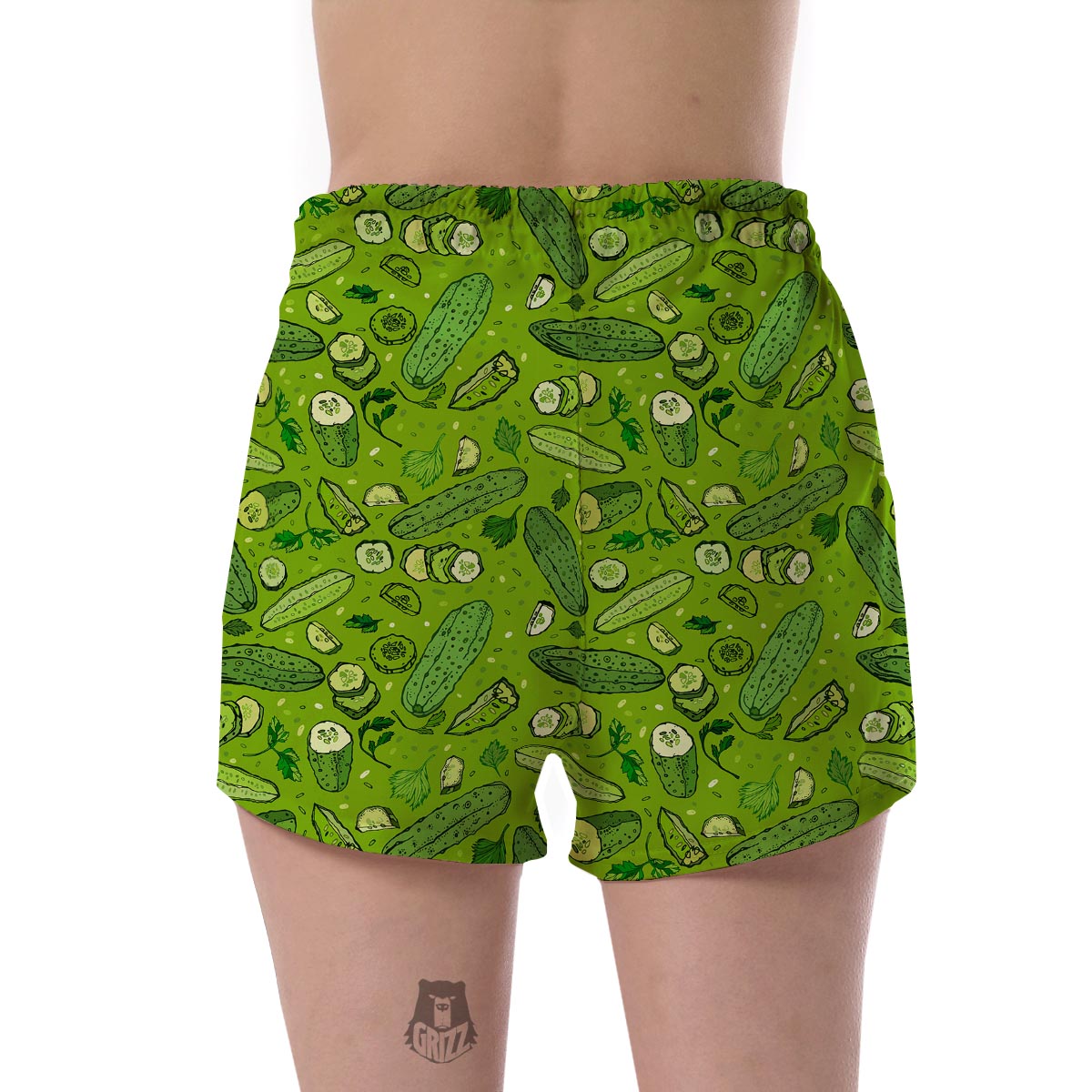 Pickle Cucumber Print Pattern Women's Shorts-grizzshop