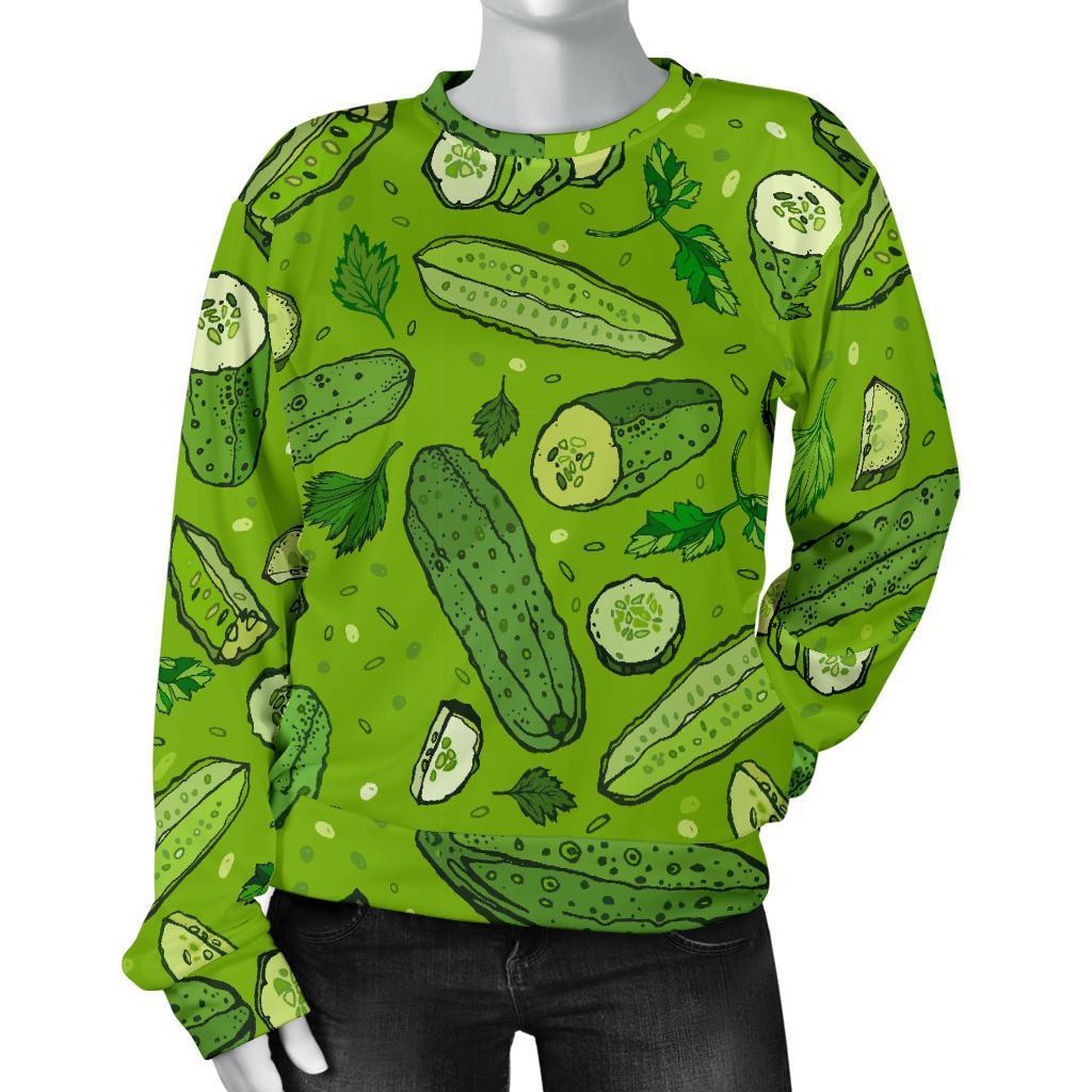 Pickle Cucumber Print Pattern Women's Sweatshirt-grizzshop