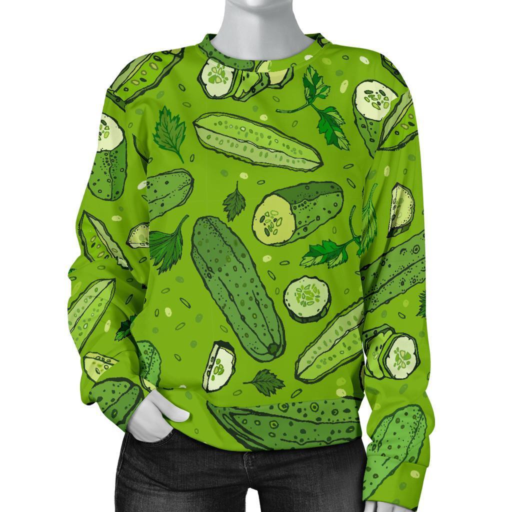 Pickle Cucumber Print Pattern Women's Sweatshirt-grizzshop