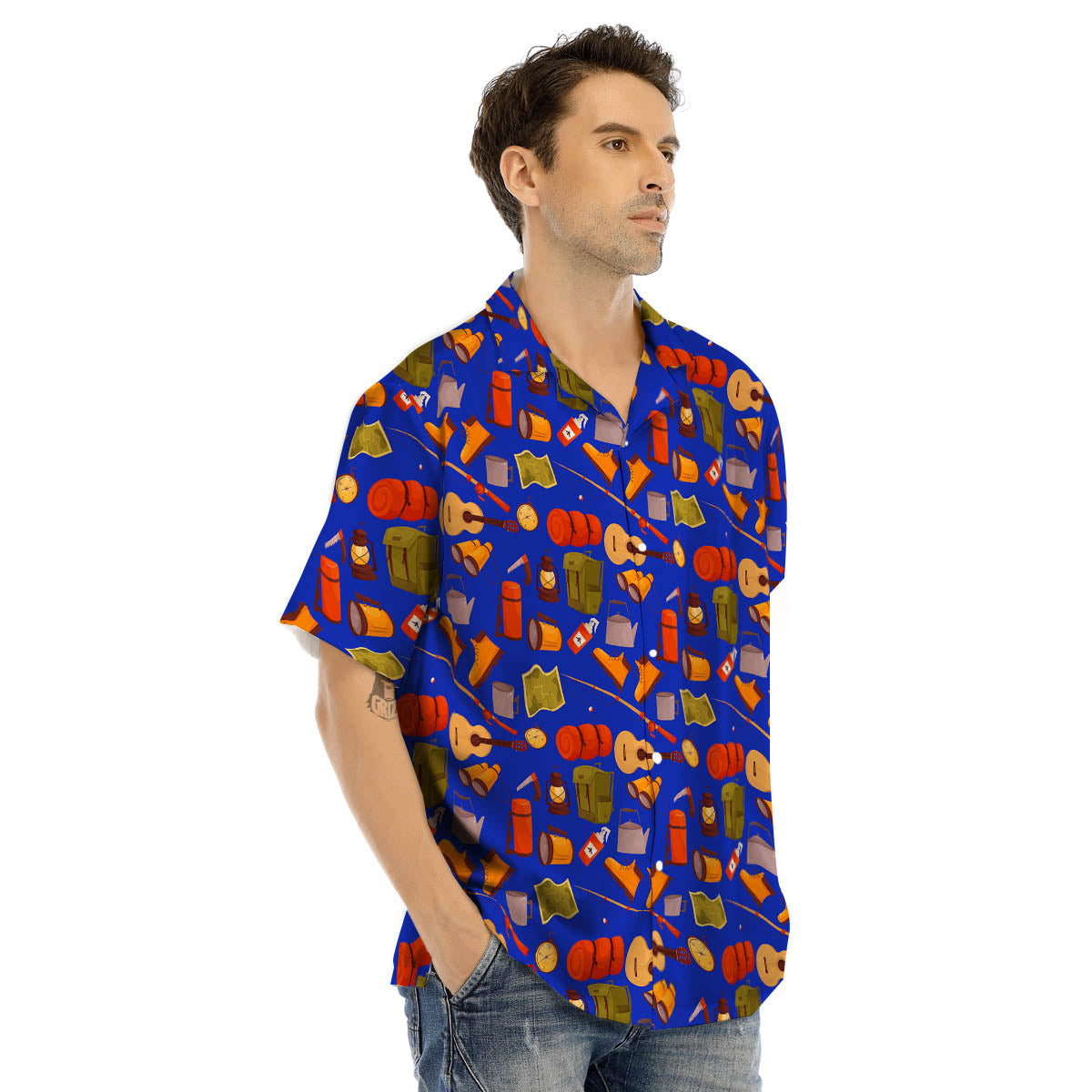 Picnic Camping Print Pattern Men's Hawaiian Shirt-grizzshop
