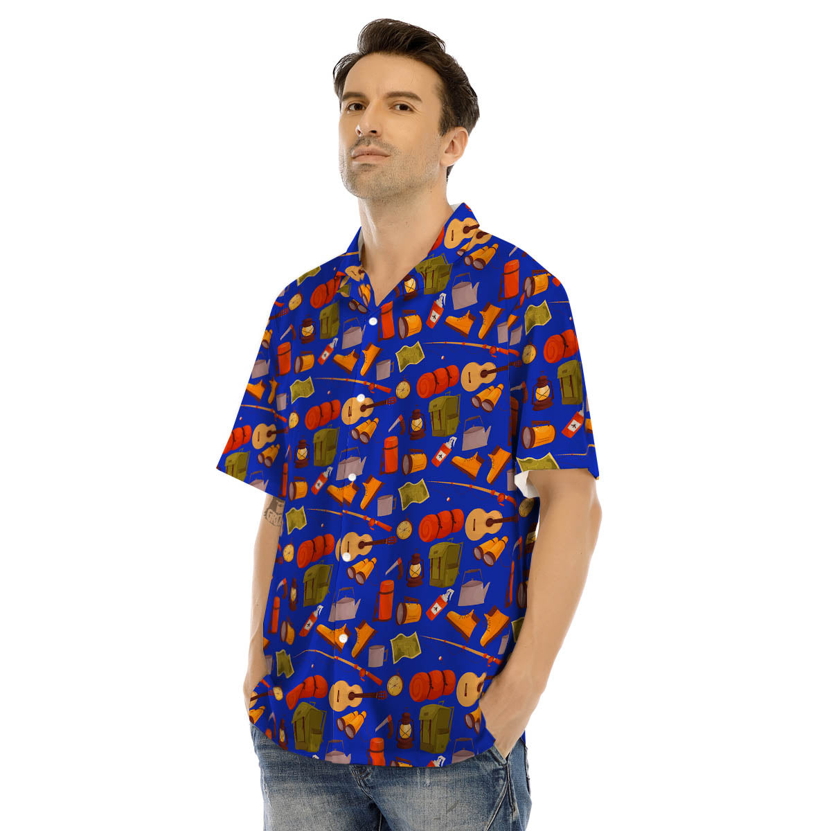 Picnic Camping Print Pattern Men's Hawaiian Shirt-grizzshop