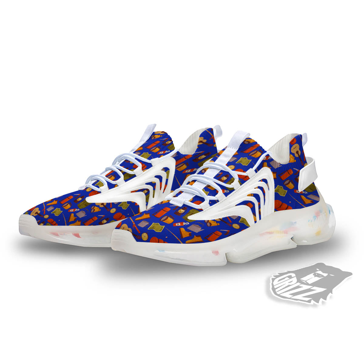 Picnic Camping Print Pattern White Gym Shoes-grizzshop