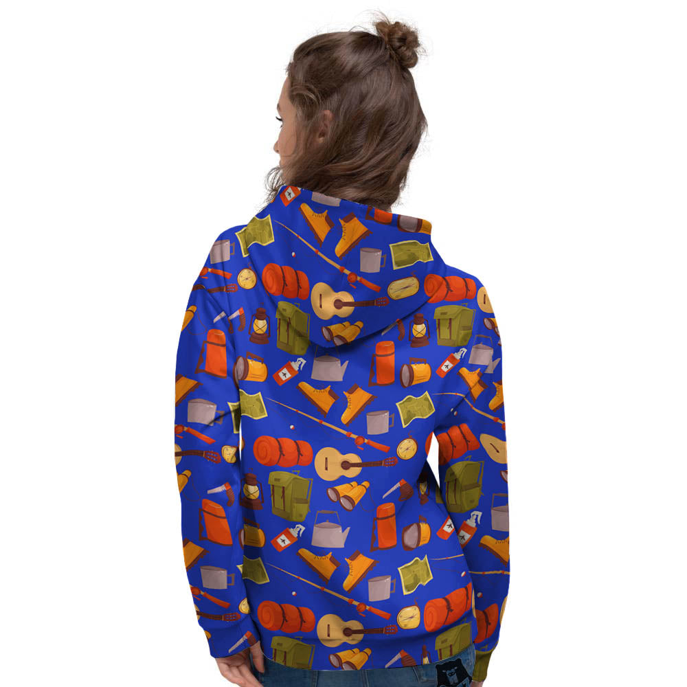 Picnic Camping Print Pattern Women's Hoodie-grizzshop