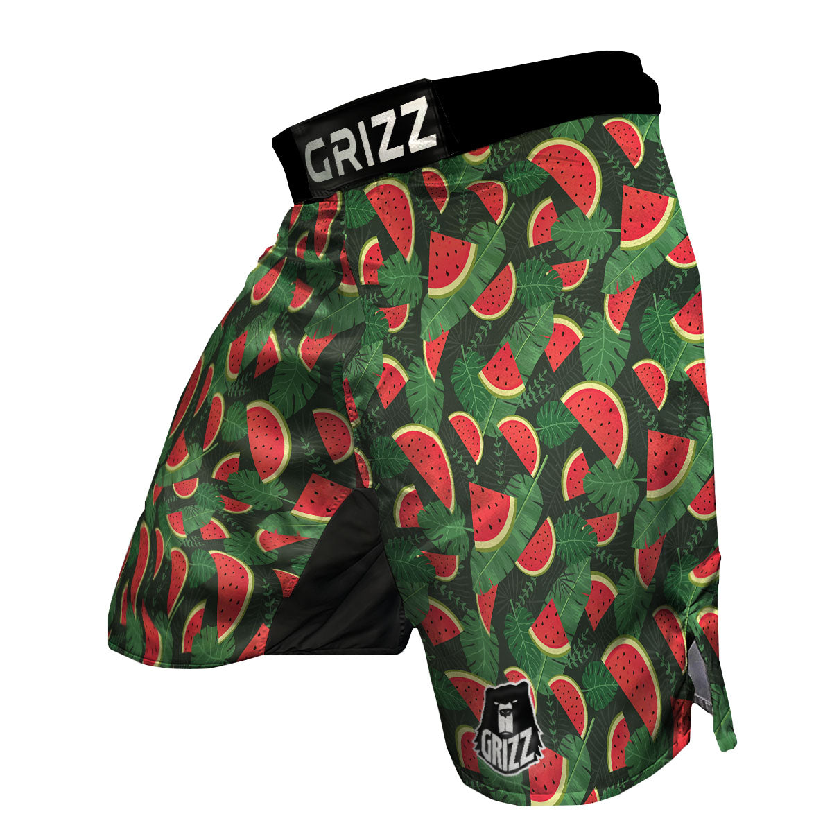 Pieces Leaf Watermelon Print Pattern MMA Shorts-grizzshop