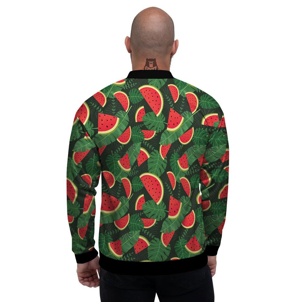 Pieces Leaf Watermelon Print Pattern Men's Bomber Jacket-grizzshop