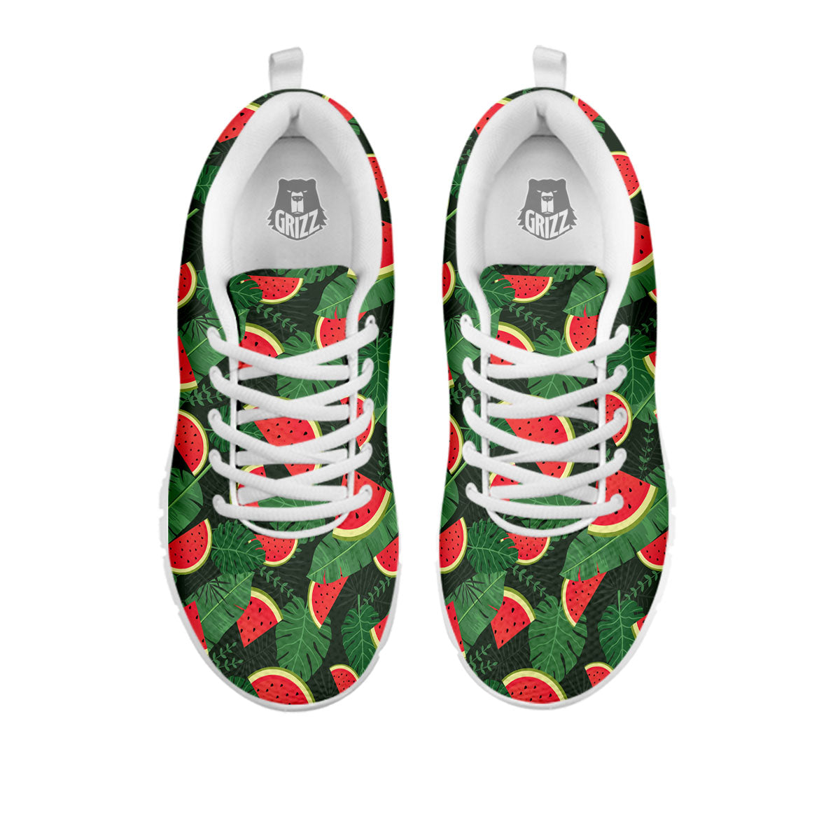 Pieces Leaf Watermelon Print Pattern White Sneaker-grizzshop