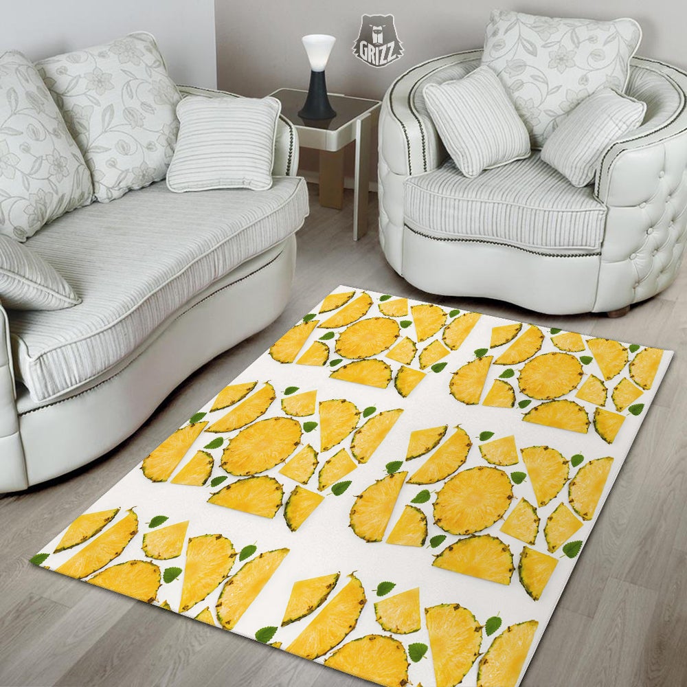 Pieces Pineapple Yellow Print Pattern Floor Mat-grizzshop