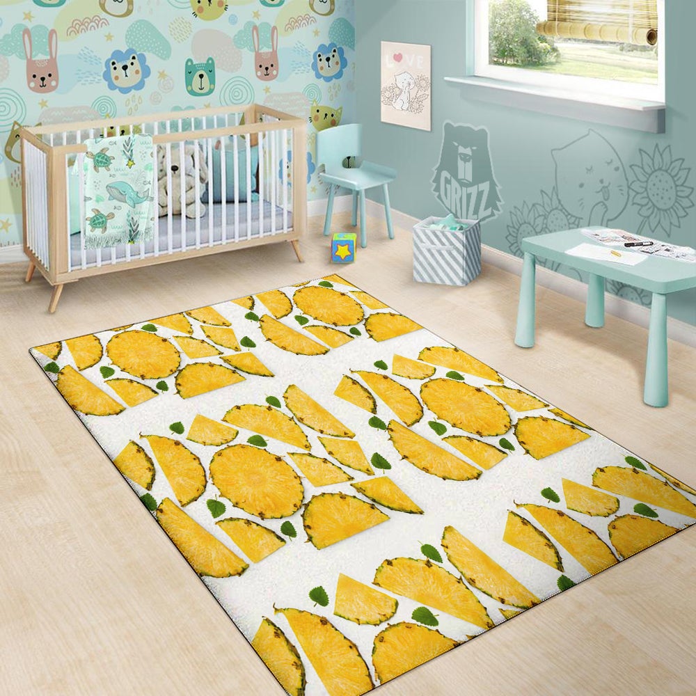 Pieces Pineapple Yellow Print Pattern Floor Mat-grizzshop