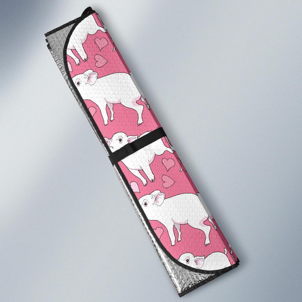 Pig Heart Pattern Print Car Sun Shade-grizzshop