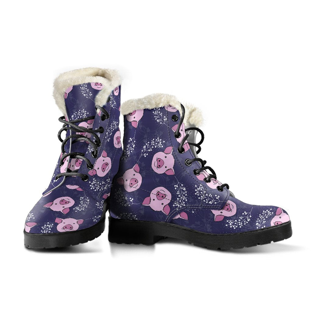 Pig Pattern Print Comfy Winter Boots-grizzshop