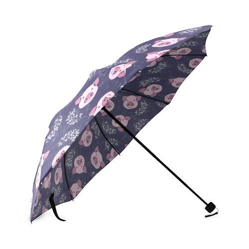 Pig Pattern Print Foldable Umbrella-grizzshop