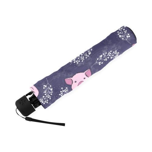 Pig Pattern Print Foldable Umbrella-grizzshop