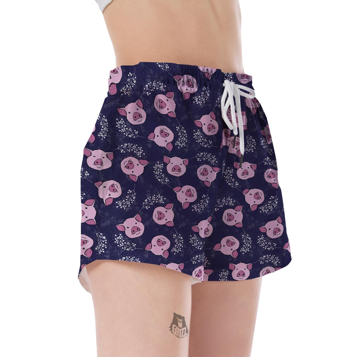 Pig Pattern Print Women's Shorts-grizzshop
