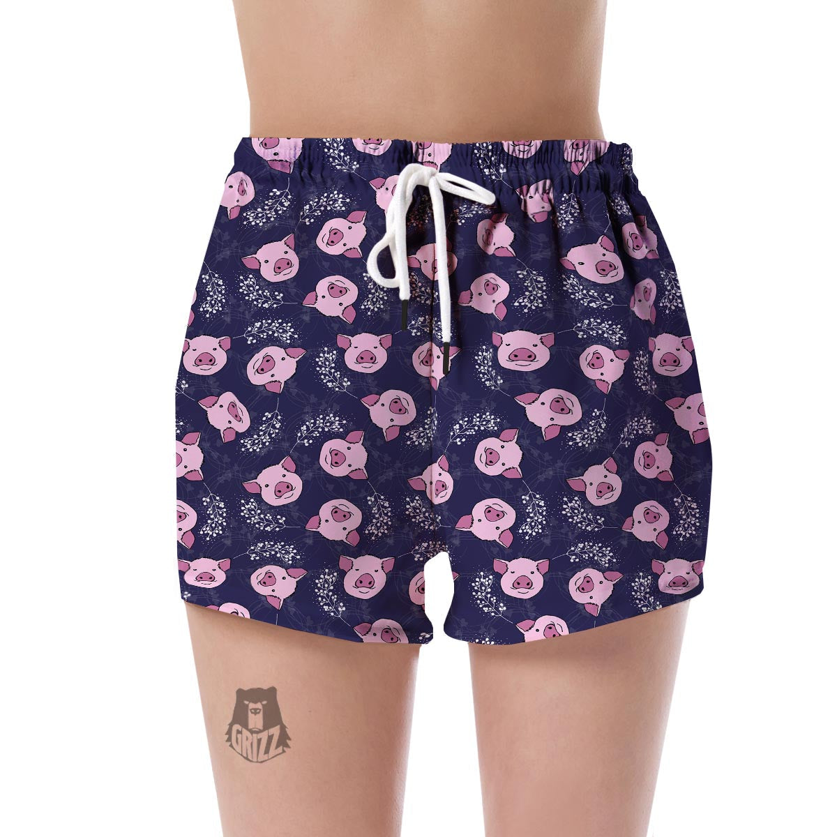 Pig Pattern Print Women's Shorts-grizzshop