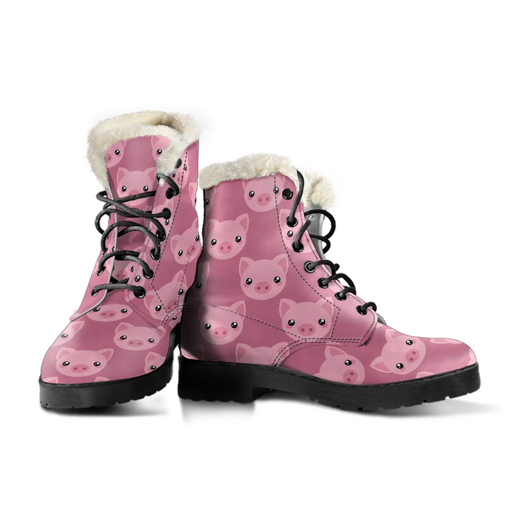 Pig Print Pattern Comfy Winter Boots-grizzshop