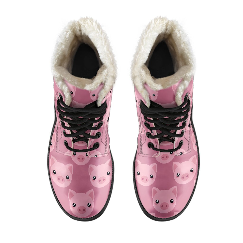 Pig Print Pattern Comfy Winter Boots-grizzshop