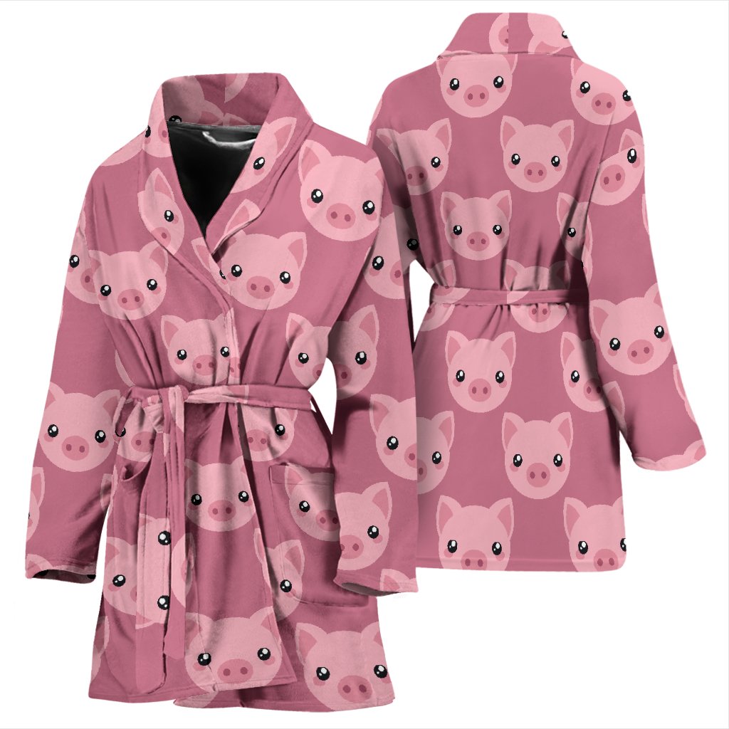 Pig Print Pattern Pattern Print Women Long Robe-grizzshop
