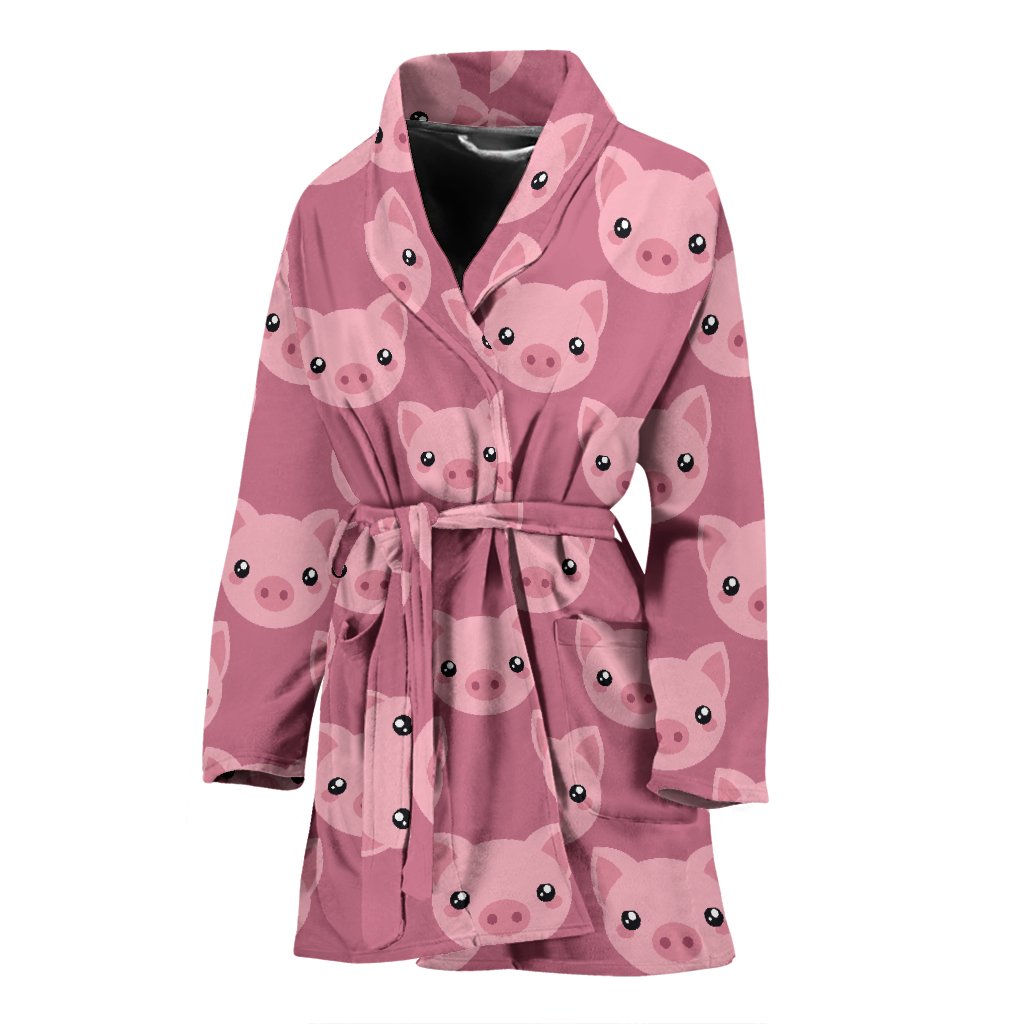 Pig Print Pattern Pattern Print Women Long Robe-grizzshop