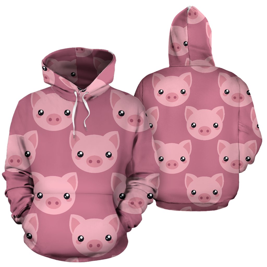 Pig Print Pattern Women Men Pullover Hoodie-grizzshop