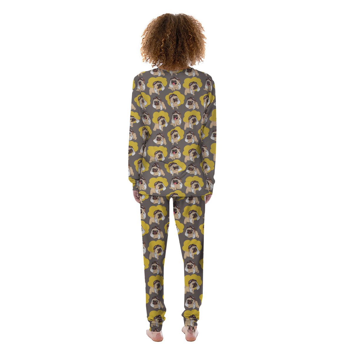 Pilot Pug Print Pattern Women's Pajamas-grizzshop