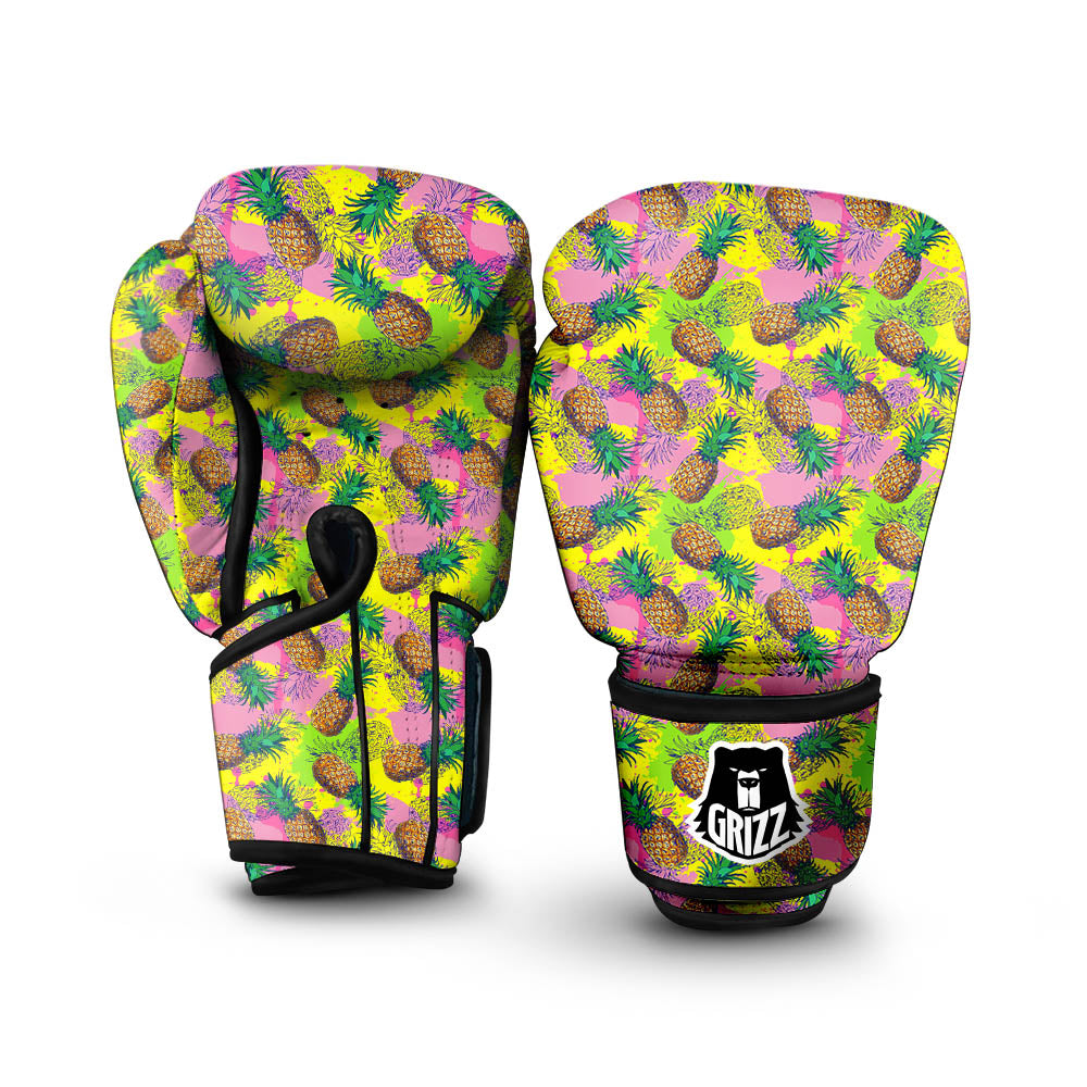 Pineapple Aloha Colorful Print Pattern Boxing Gloves-grizzshop