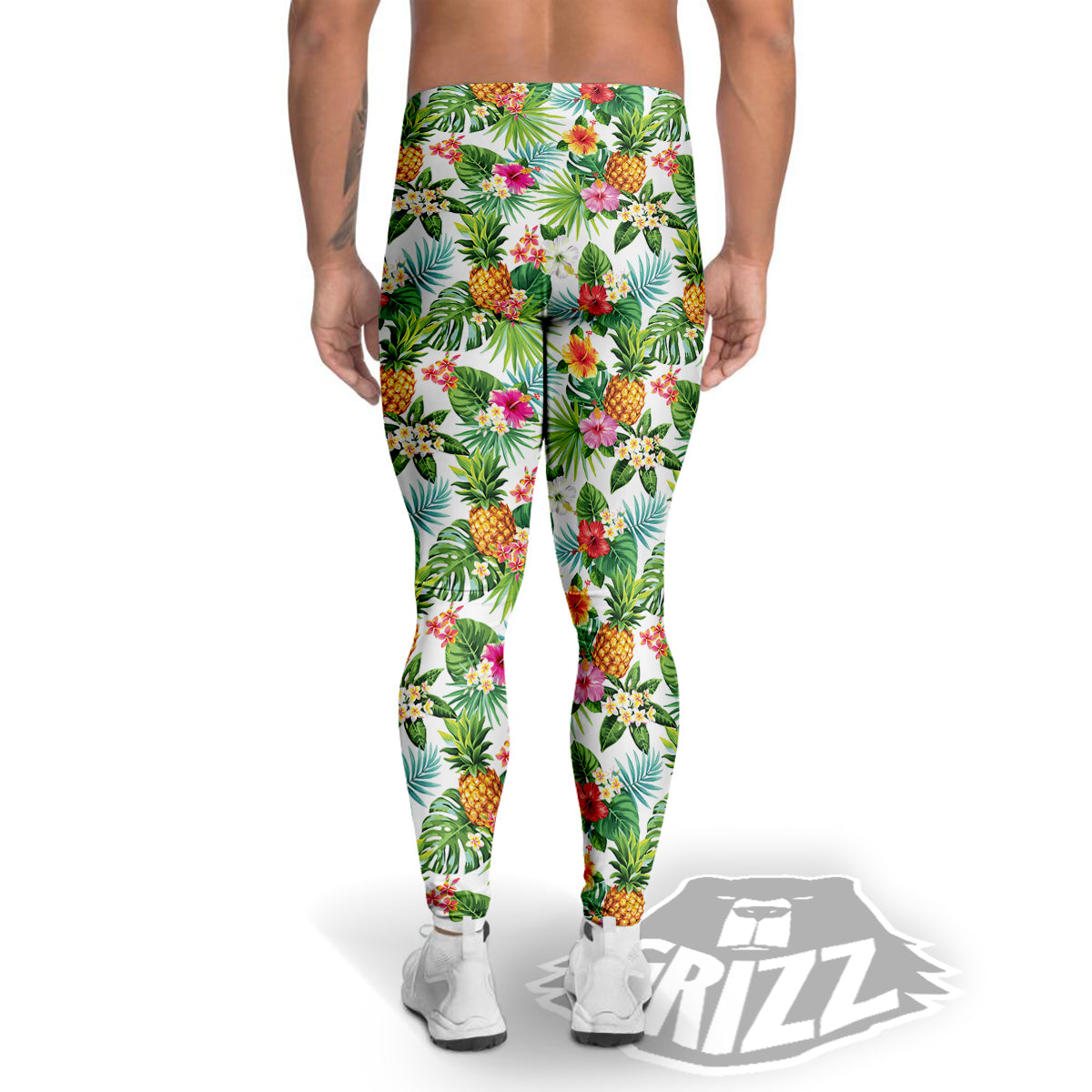 Pineapple Aloha Hawaiian Print Pattern Men's Leggings-grizzshop