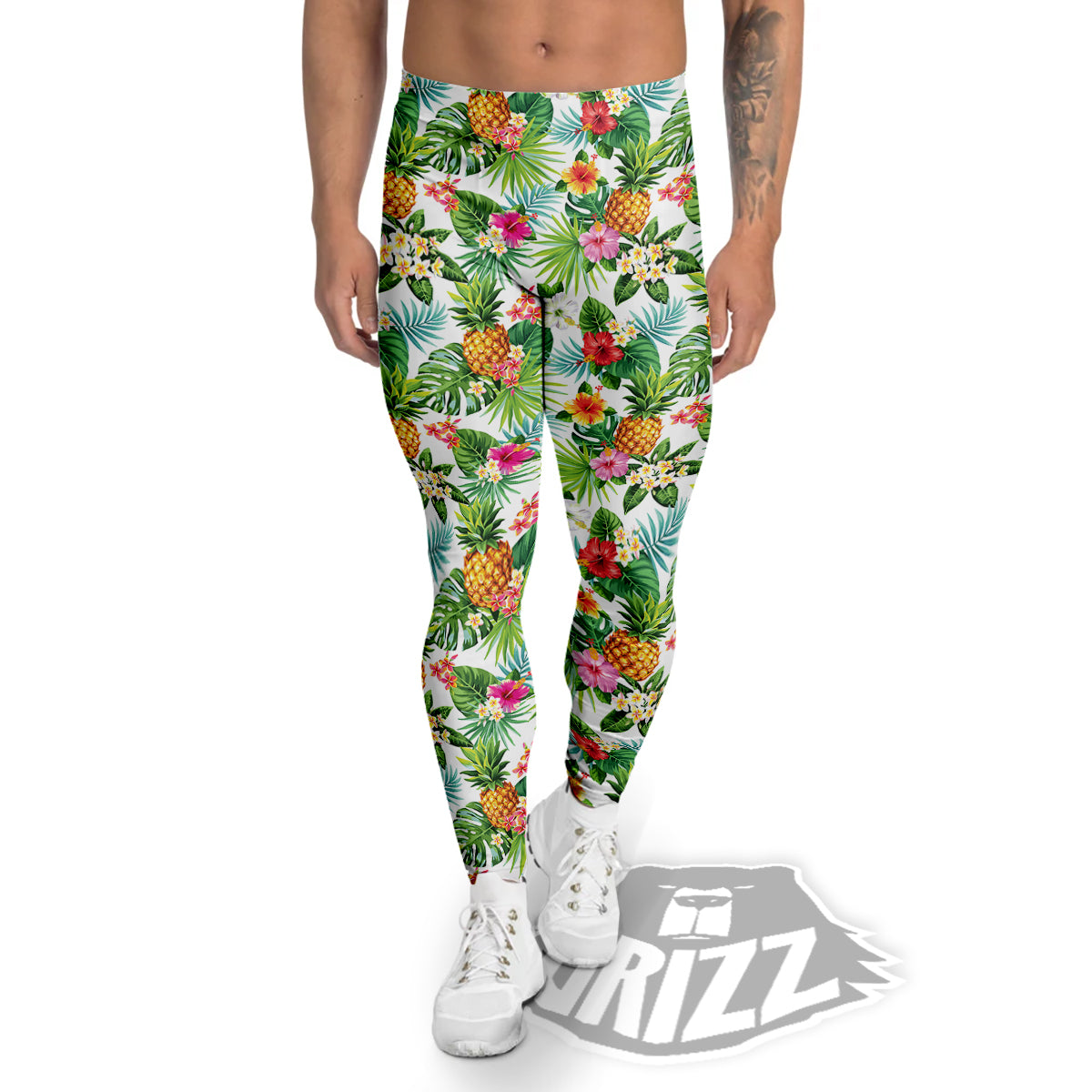 Pineapple Aloha Hawaiian Print Pattern Men's Leggings-grizzshop