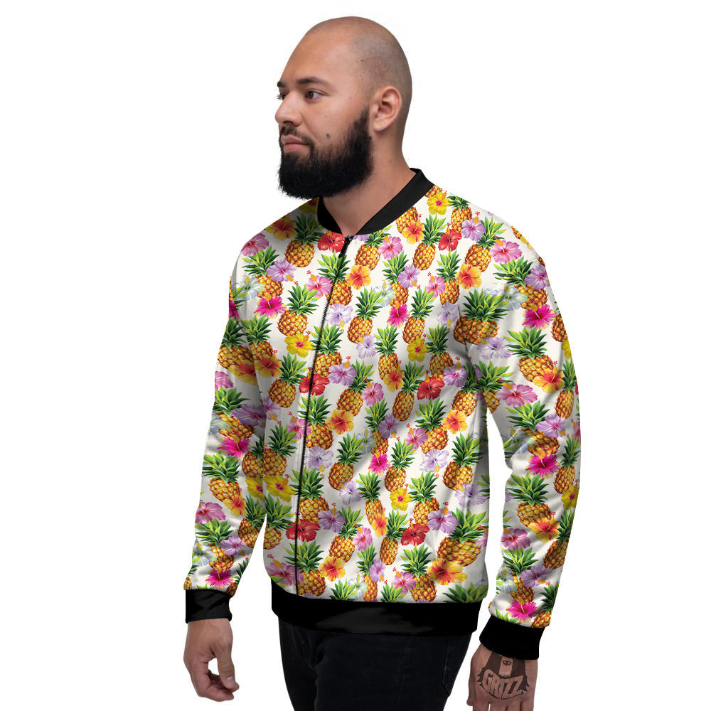 Pineapple Aloha Summer Print Pattern Men's Bomber Jacket-grizzshop