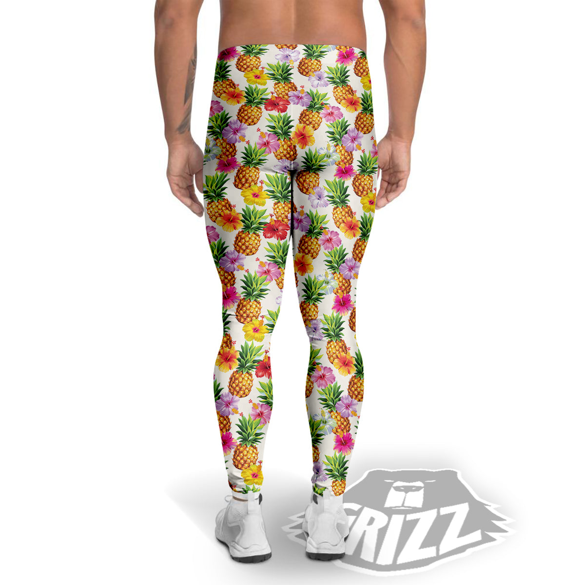 Pineapple Aloha Summer Print Pattern Men's Leggings-grizzshop