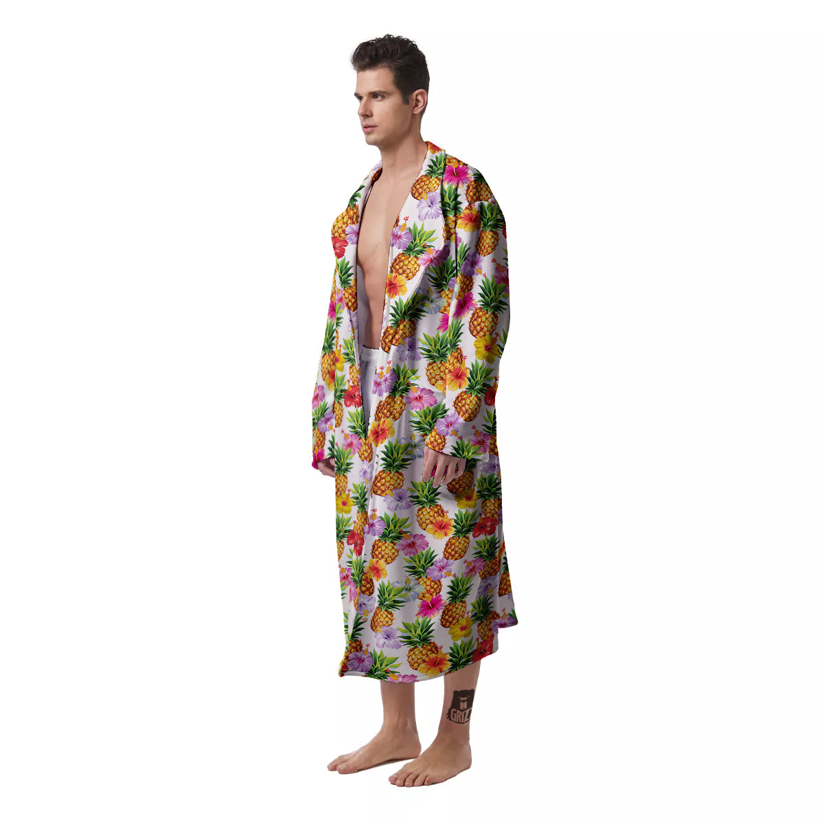 Pineapple Aloha Summer Print Pattern Men's Robe-grizzshop