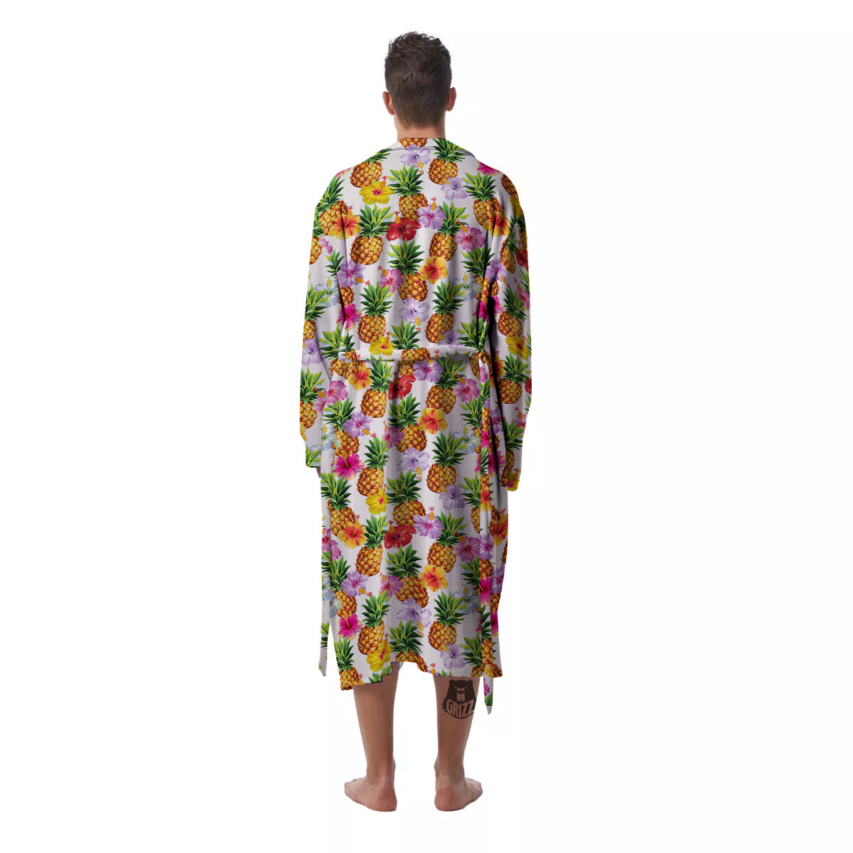 Pineapple Aloha Summer Print Pattern Men's Robe-grizzshop