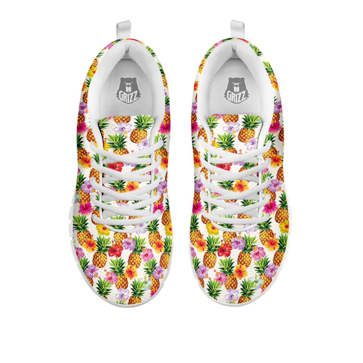 Pineapple Aloha Summer Print Pattern White Sneaker-grizzshop