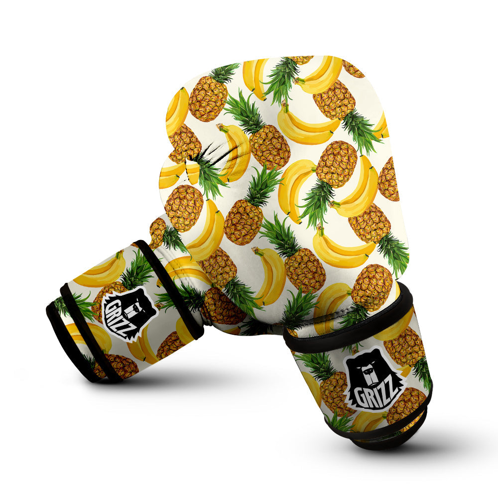 Pineapple Banana Print Pattern Boxing Gloves-grizzshop