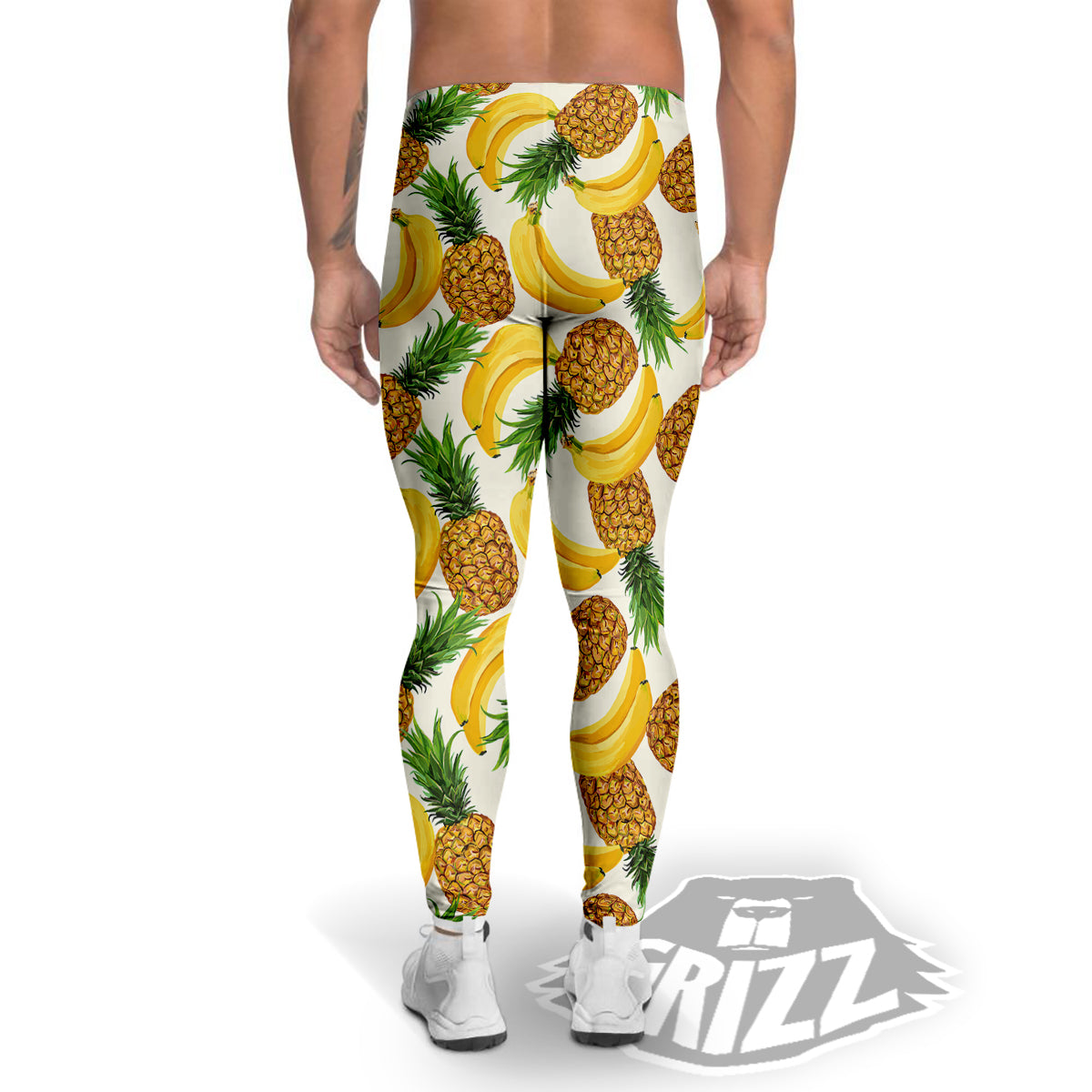 Pineapple Banana Print Pattern Men's Leggings-grizzshop