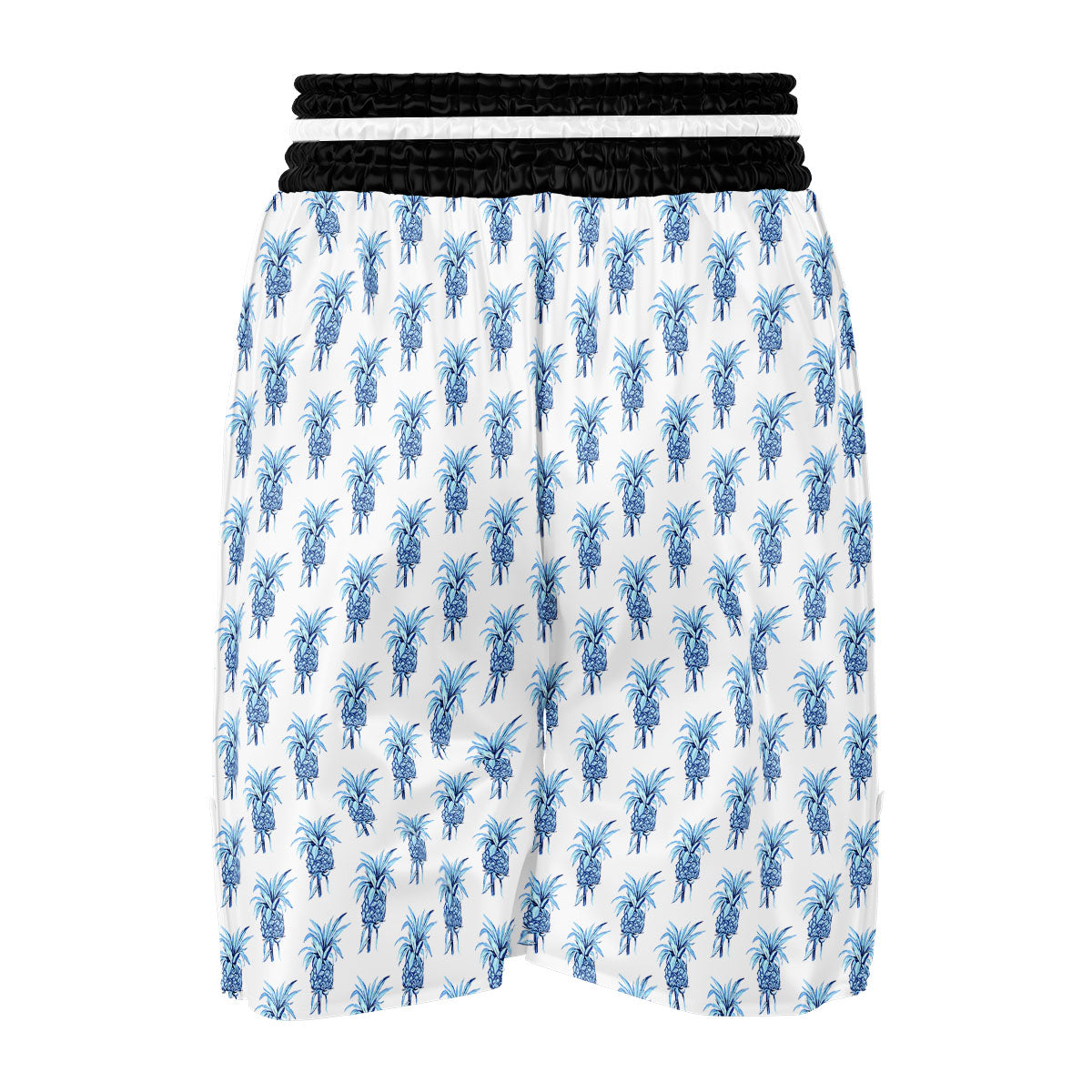 Pineapple Blue Leaf Print Pattern Boxing Shorts-grizzshop