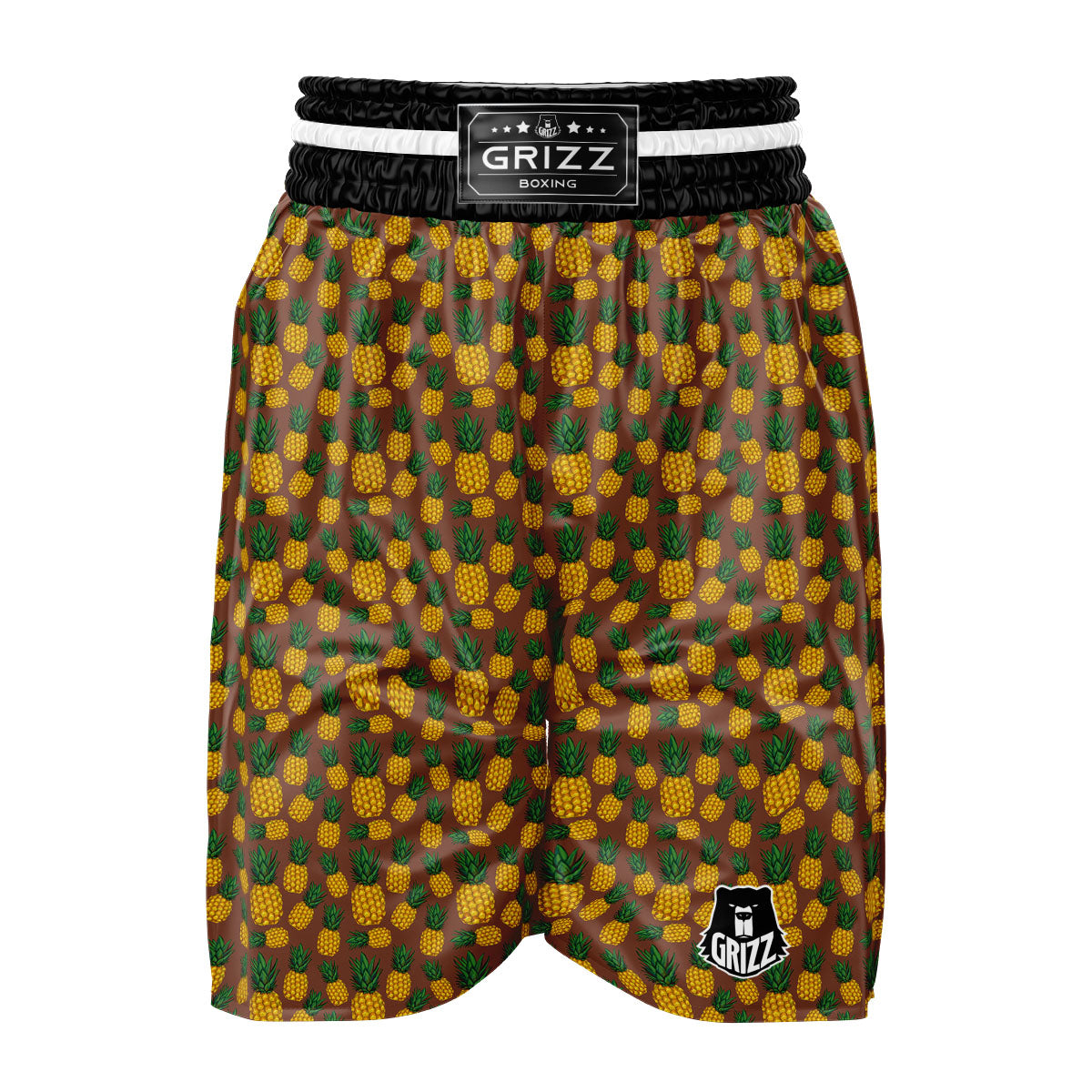 Pineapple Brown Print Pattern Boxing Shorts-grizzshop