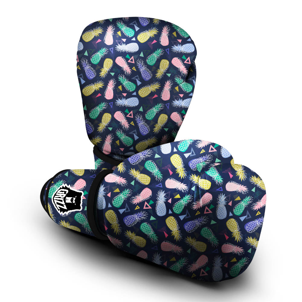 Pineapple Colorful Print Pattern Boxing Gloves-grizzshop
