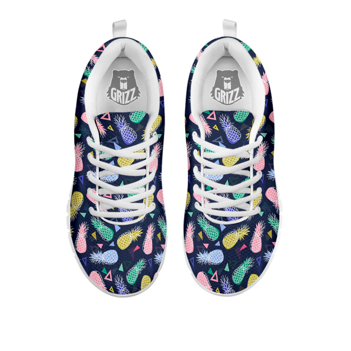 Pineapple Colorful Print Pattern White Sneaker-grizzshop