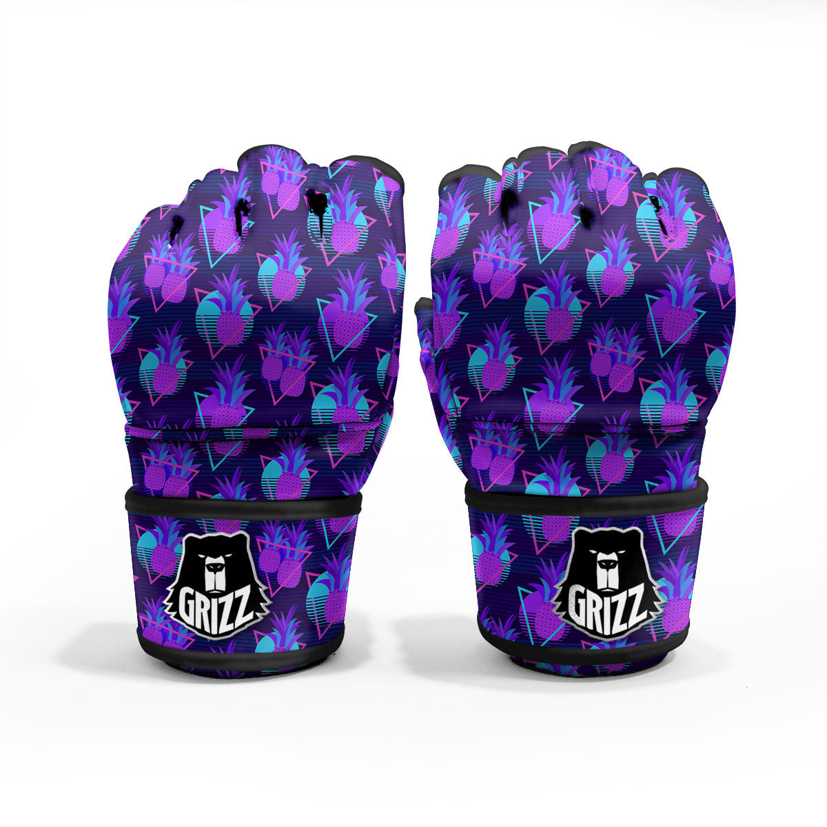Pineapple EDM Purple Print Pattern MMA Gloves-grizzshop