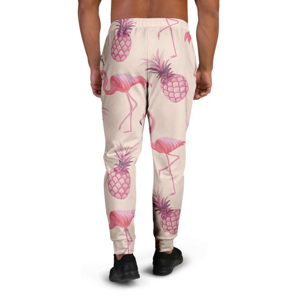 Pineapple Flamingo Print Men's Joggers-grizzshop