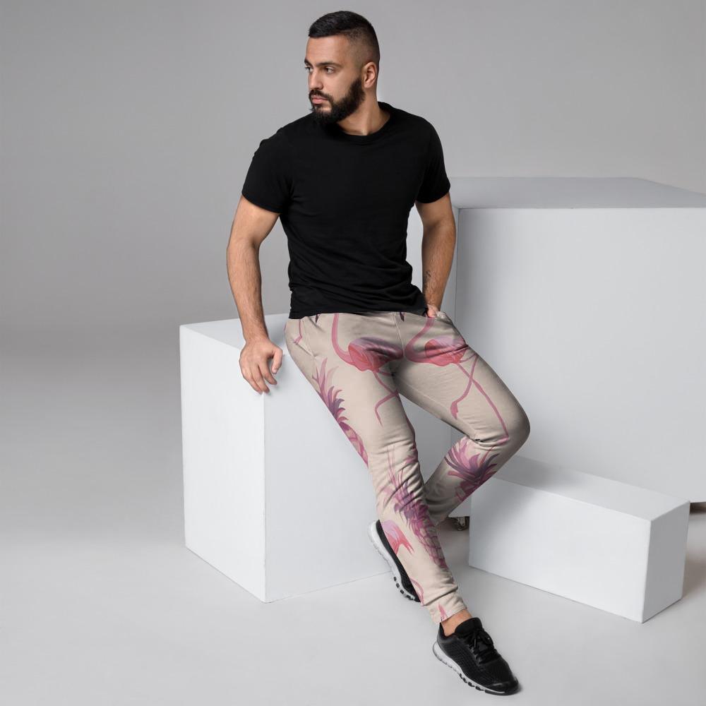 Pineapple Flamingo Print Men's Joggers-grizzshop
