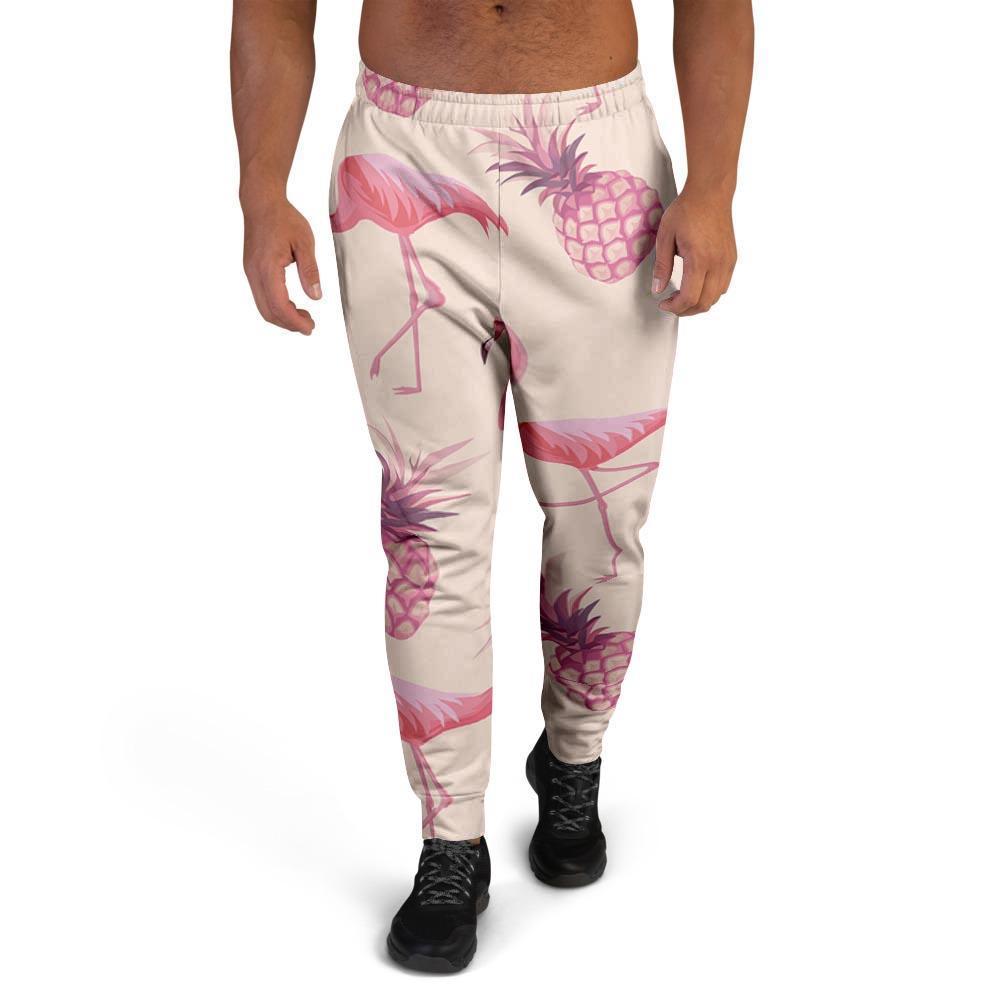Pineapple Flamingo Print Men's Joggers-grizzshop