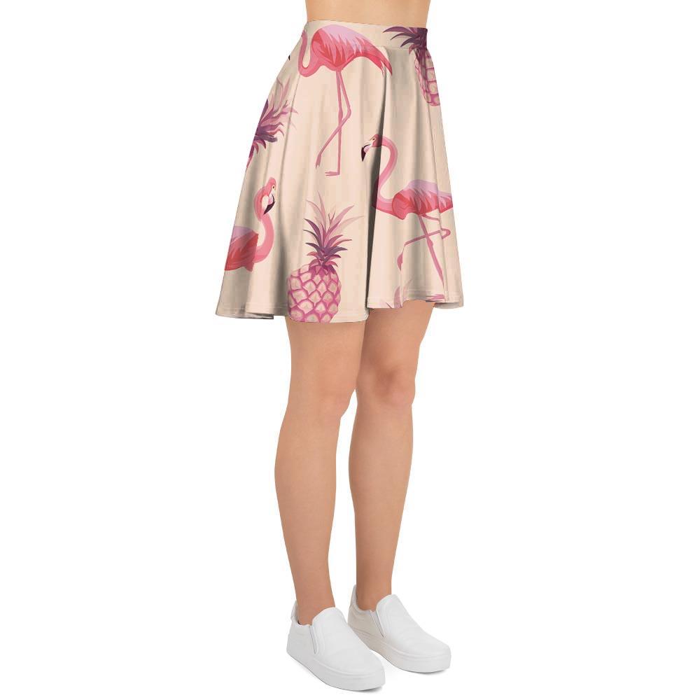 Pineapple Flamingo Print Women's Skirt-grizzshop