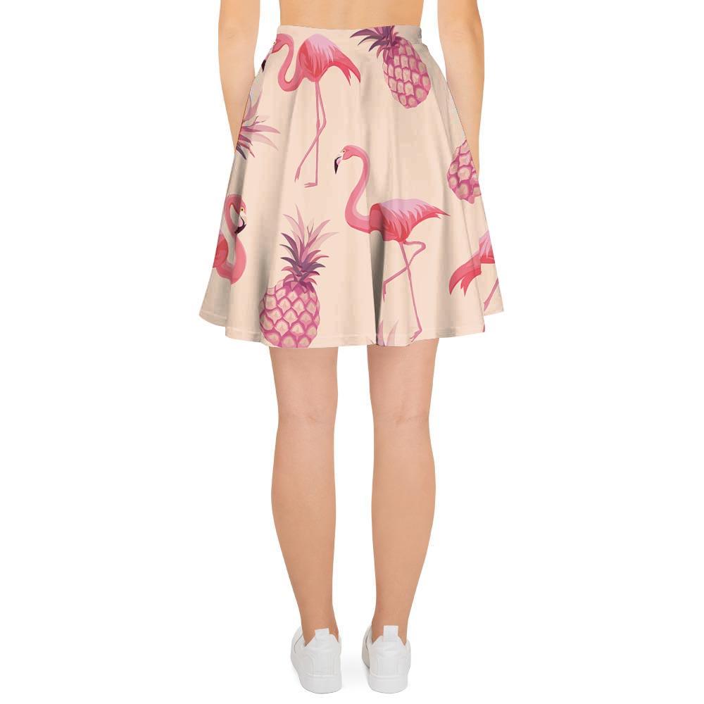 Pineapple Flamingo Print Women's Skirt-grizzshop